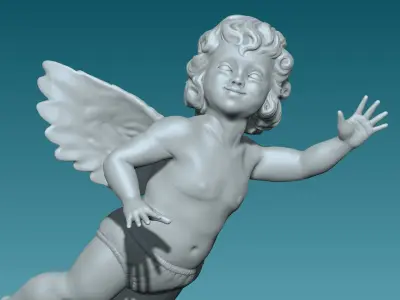 Angel cupid flying in air 3D model