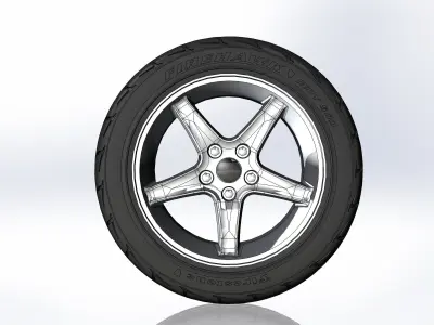 Wheels for scale model of american sportcar 1995 3D print model