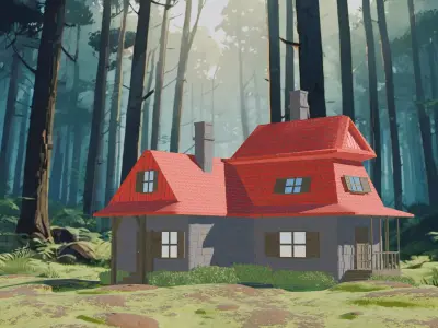 Stylized Forest Cabin 3D model