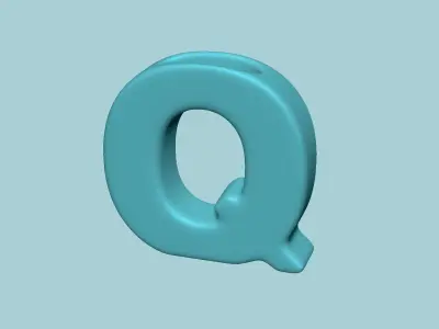 Vase Q - Alphabet Vases Collection Letters - STL Printable 3D print model