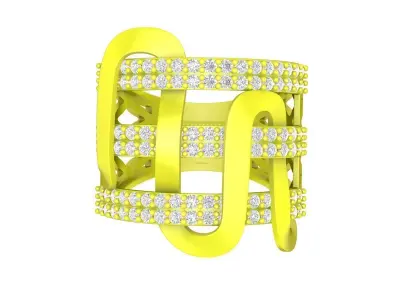 A6056 Art Diamond Women Fashion Ring 3D print model