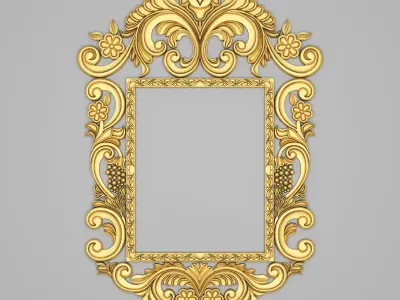 Classic Frame Mirror 003 3D model