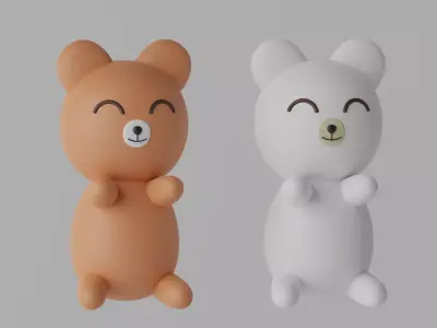 Cartoon Cute Bear 3D model buy