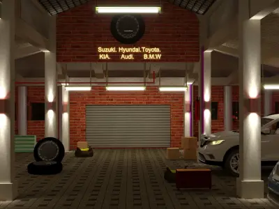 Game Car Garage 3D model 3D model