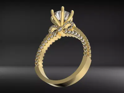 Women solitaire ring  3D print model