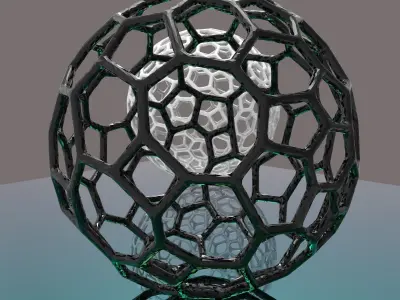 2 Sphere Voronoi style 3D print model