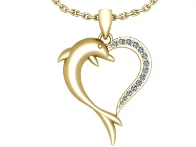 dolphin pendant 3D print model