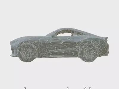 Black Mustang Sports Car 3D Model Low-poly 3D model