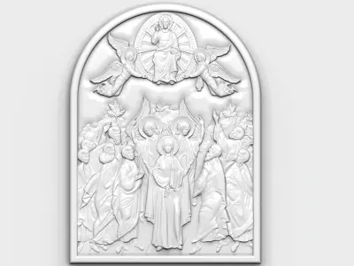jesus ascension - relief panel 3D print model