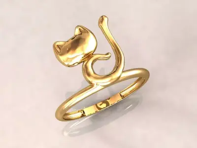 cat ring 3  3D print model
