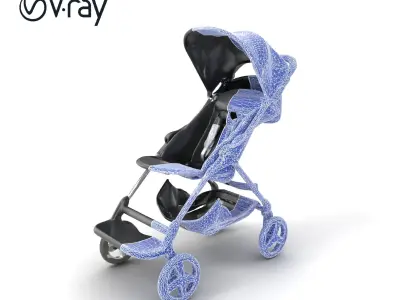 Umbrella Stroller with Ergonomic Footrest model pack Low-poly 3D model