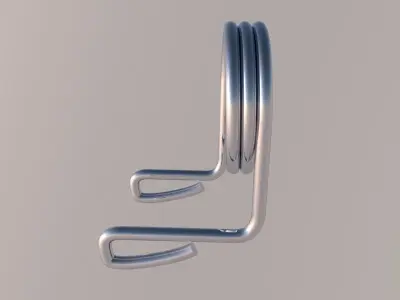 Chrome plated spring bar lock Free low-poly 3D model