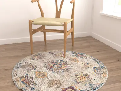 Round Rug Set 62 3D model