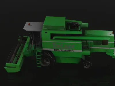DEUTZ-FAHR 4090hts harvester LOW POLY Low-poly 3D model