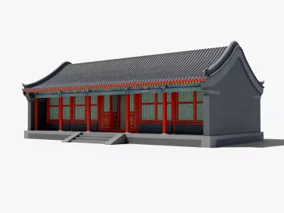 Asia China Ancient Architecture Low-poly 3D model