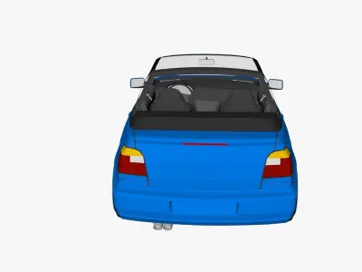 Low Poly Car volkswagen cabriolet Low-poly 3D model