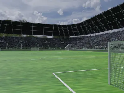 Soccer Stadium - Soccer Fans Low-poly 3D model get