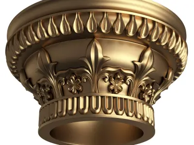 Carved Capital 1401 Low-poly 3D model