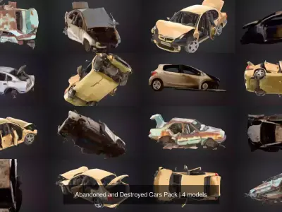 Abandoned and Destroyed Cars Pack