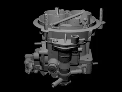 High poly carburetor 3D model