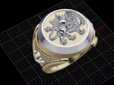 6 piece luxury men ring 3D print model