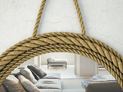 Round Jute Mirror by ZARA HOME 3D model