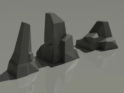 Low-Poly Rocks three Free low-poly 3D model