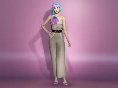 Real-time 3D Girl Character - For game and anything else 3D model