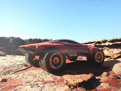 Cyberpunk Terrain Concept Vehicle Low-poly 3D model