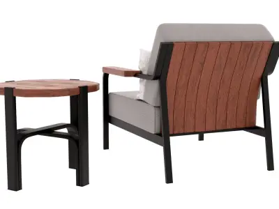 Furniture set for relaxation Low-poly 3D model