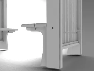 Arbor 2 outdoor table with slats 3D model