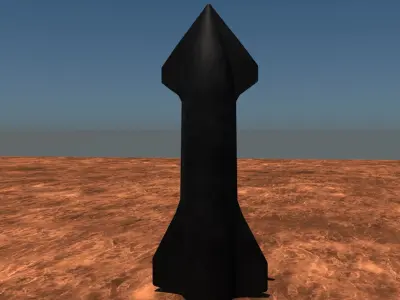 SpaceX Starship rocket Low-poly 3D model