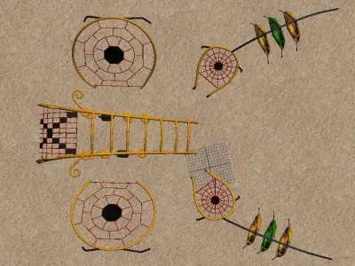 Butterfly jungle gym kids outdoor sport playground 3D model