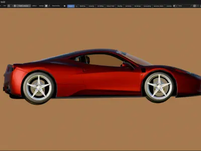 Car Ferrari 458 Italia Low-poly 3D model