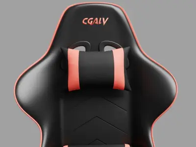 Gaming chair no branding flat customizable 3D model