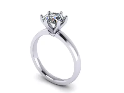 Solitaire Diamond Women Ring R16 3D print model