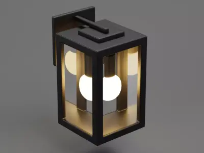 Lantern V2 - Modern Wall-Mounted Lamp Low-poly 3D model