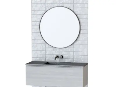 Furniture set for bathroom B1  3D model