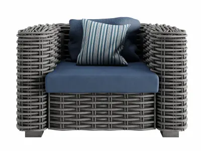 Attitude arm chair island 02 Low-poly 3D model