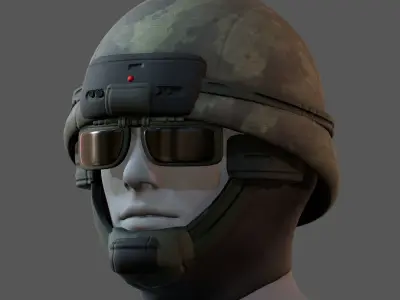 Gas mask helmet 3d model scifi Low-poly   Low-poly 3D model