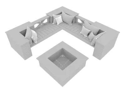 Garden bricks bench Free 3D model