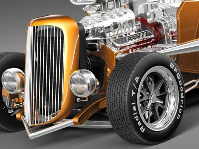 F34 Coupe 3-window HotRod 3D model