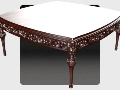 Carved tea table for cnc 1 3D model