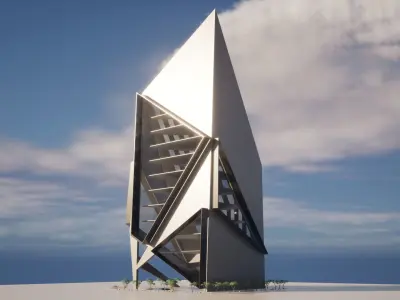 The Edge Block Low-poly 3D model