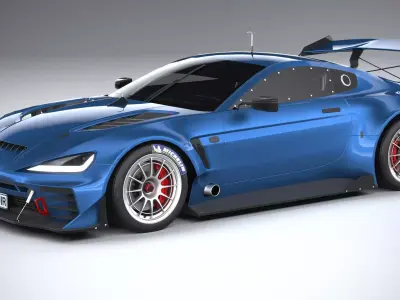 Generic Race Car GT3 2022 LowPoly 3D model
