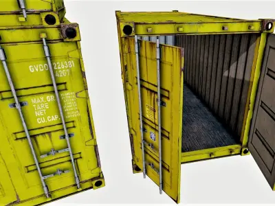 Enterable Shipping Container 04 - PBR Low-poly 3D model