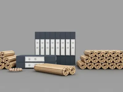 books Low-poly 3D model