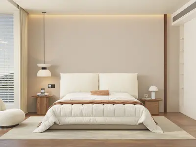Comfortable bedroom interior scene  3D model