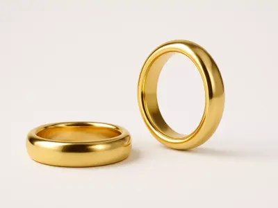 Wedding Gold Ring 3D Model  Realistic Jewelry 3D print model