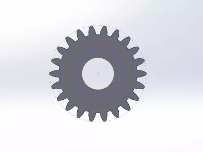 Spur gear    Module 1   22 theeth   SolidWorks  STEP files 3D model